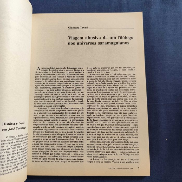 Revista Vértice 52 - Janeiro-Fevereiro 1993