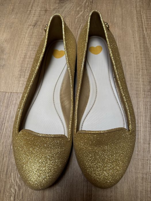 Melissa złote baleriny brokat 40