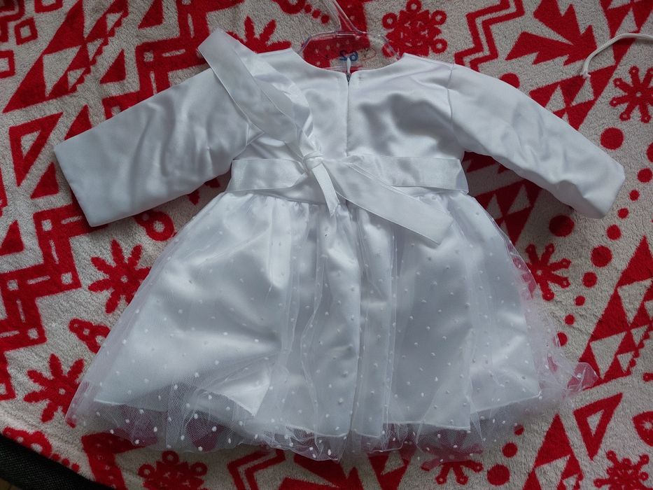 Ubranko zimowe do chrztu dla dziewczynki 62