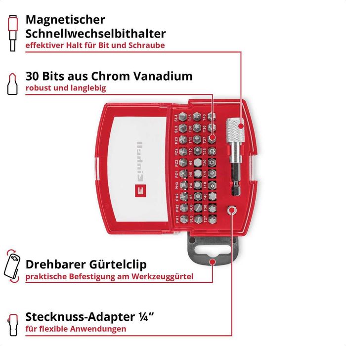 Набір біт Einhell 32 предмета: TORX для викрутки шуруповерту отвертка