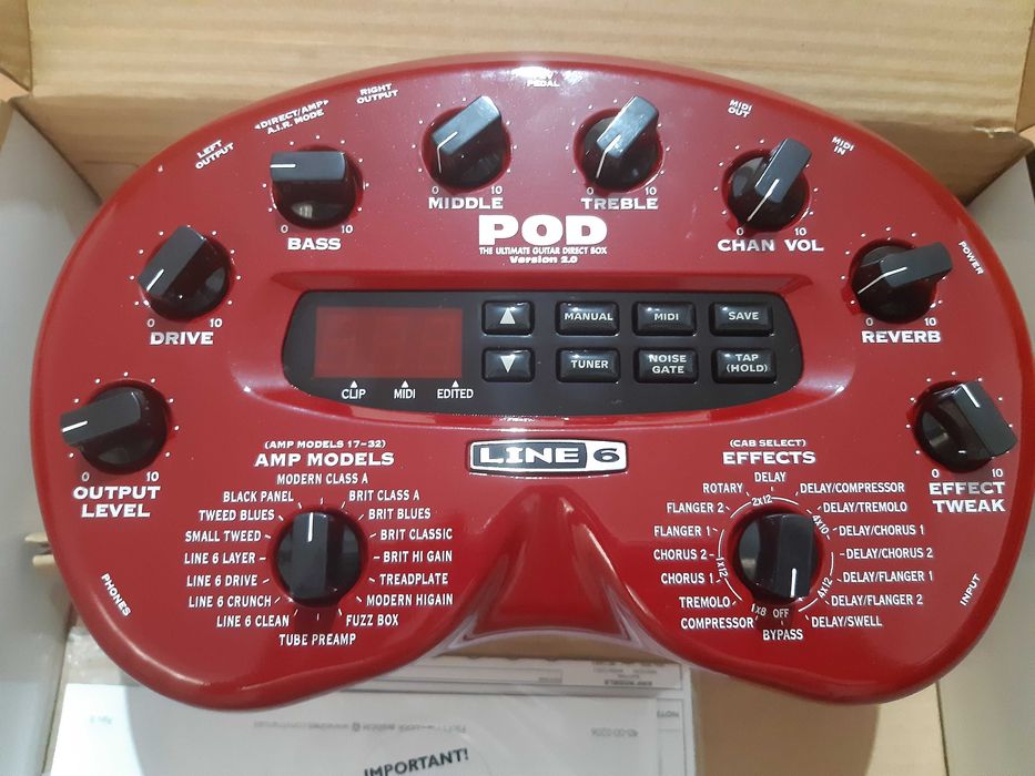 Processador guitarra Line 6 POD 2.0 (firmware Ver 2.54) nunca usado