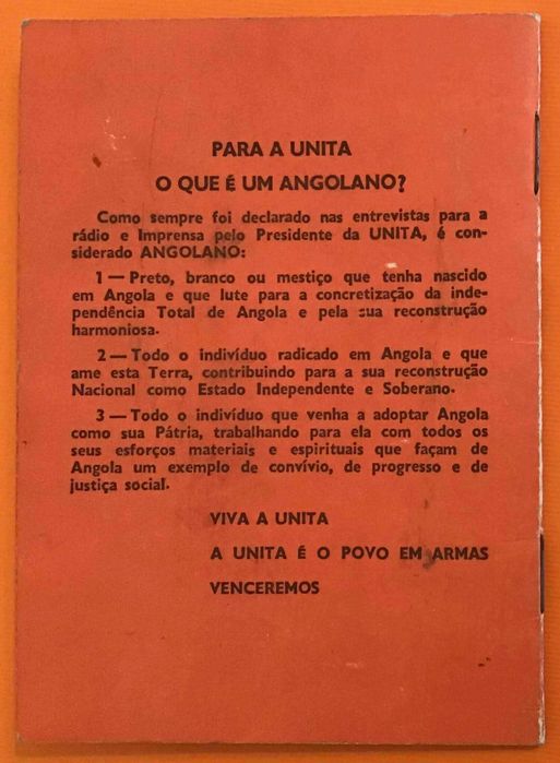 Angola - UNITA - IDEÁRIO e ESTRUTURA - Luanda 1974 - MUITO Raro