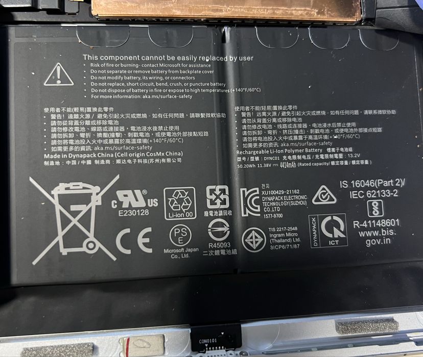 Bateria Microsoft Surface Pro 8
