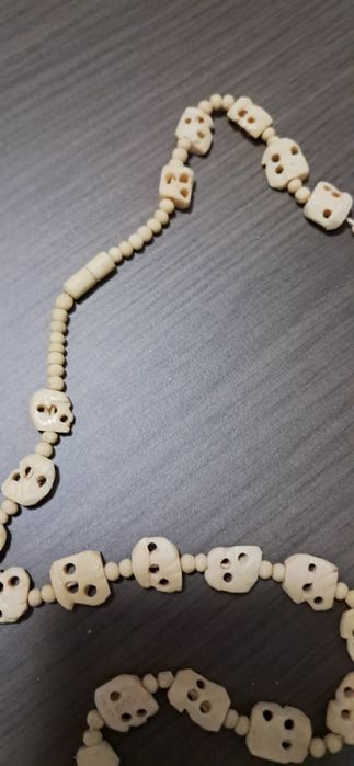 Colar de elefante esculpido em osso bovino vintage