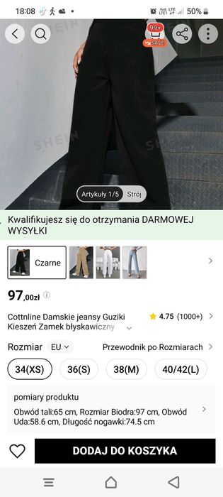 Spodnie jeansowe baggy xs