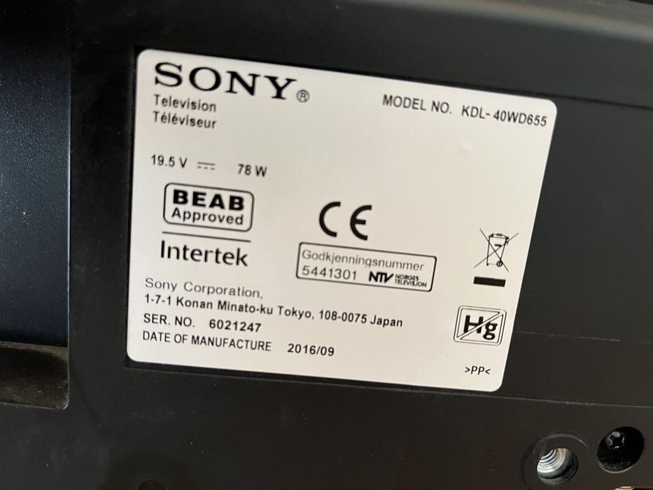 Телевізор Sony 40 дюймів SR58 Е смарт Протестований майстром