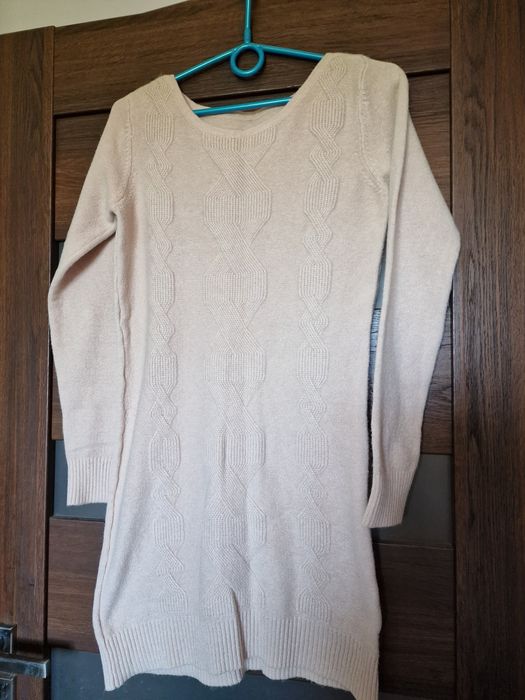 Kremowa sukienka dzianinowa rozm. S