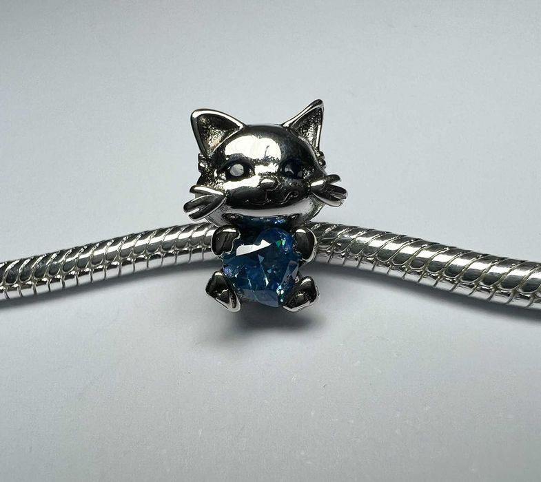 Charms do bransoletek modułowych kotek próba 925