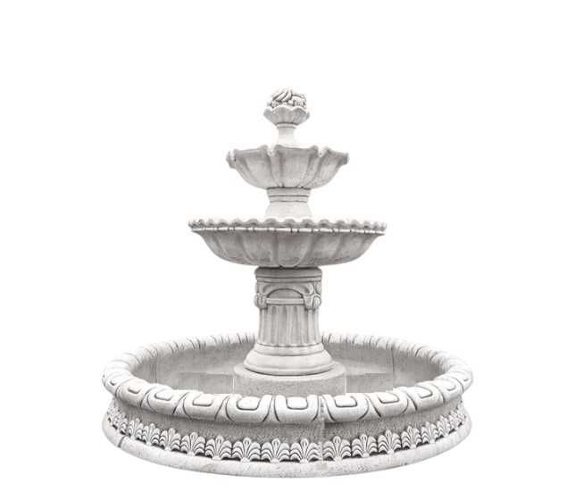 Fontanna ogrodowa Ebro Basen z dnem 140cm Biały beton konglomerat