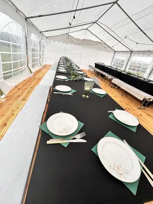 Wynajem namiotów plenerowych imprezowych parkiet catering kompleksowo