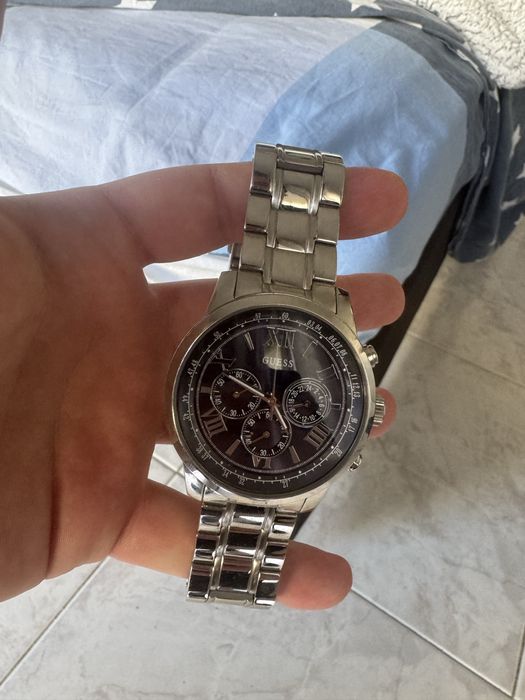 Relógio Guess Homem Cronógrafo Prateado – Original