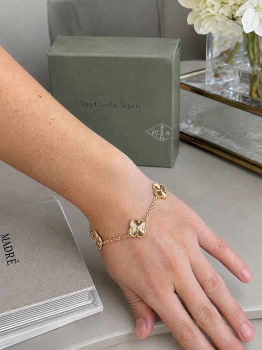 Браслет сережки кулон кольє підвіска в стилі Van Cleef набір