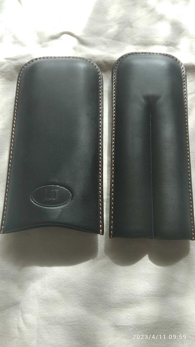 DUNHILL кожаный футляр для мужчин  , цвет темно коричневый