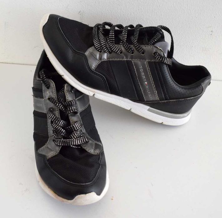 Tommy Hilfiger czarne buty sneakersy silver 39