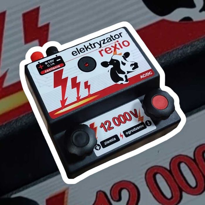 Pastuch elektryczny REXIO 12/230V uniwersalny 12000V! Polski, mocny!