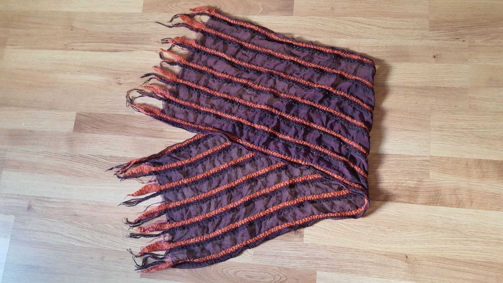 Szal oryginalny szalik wstawki z tiulu, 40x132 cm