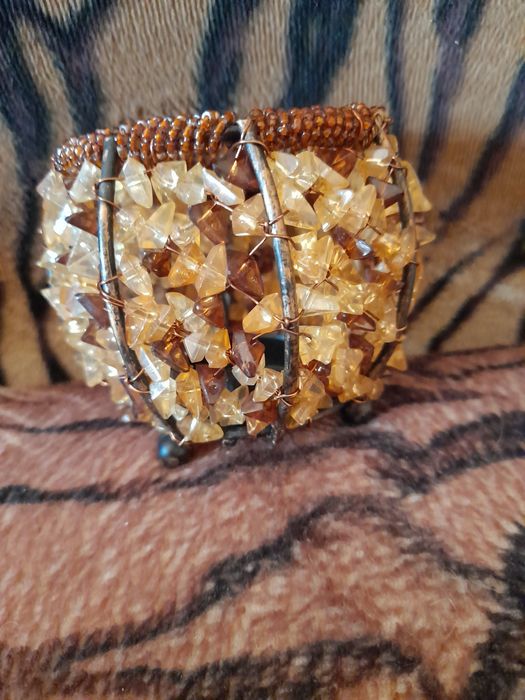 Підсвічник "під бурштин" (на одну свічку-таблетку).