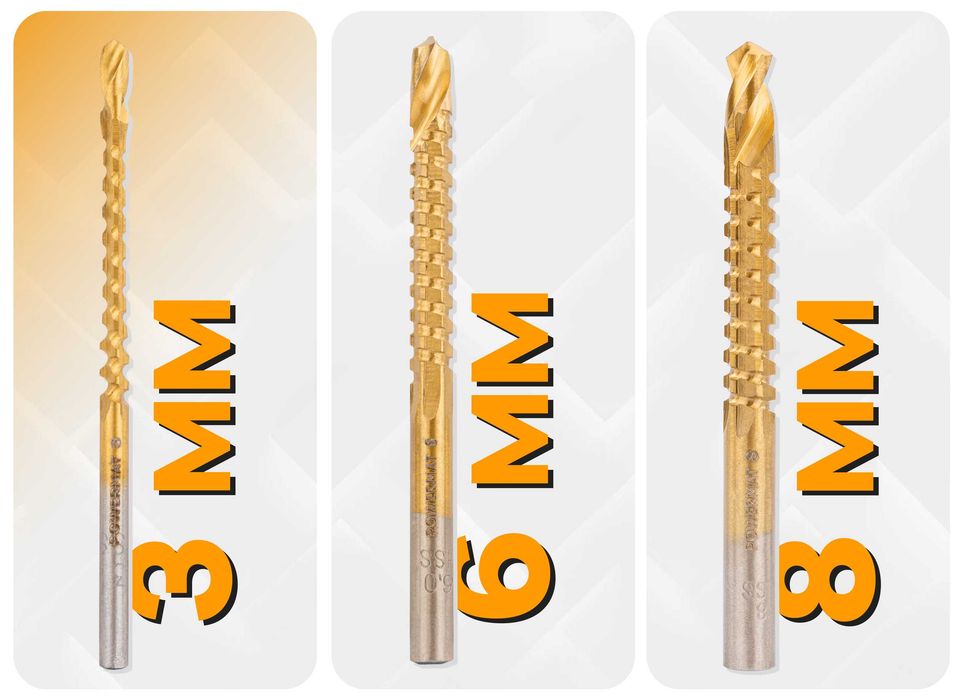 wiertła stopniowe frezujące do metalu hss drewna plastiku 3-8mm
