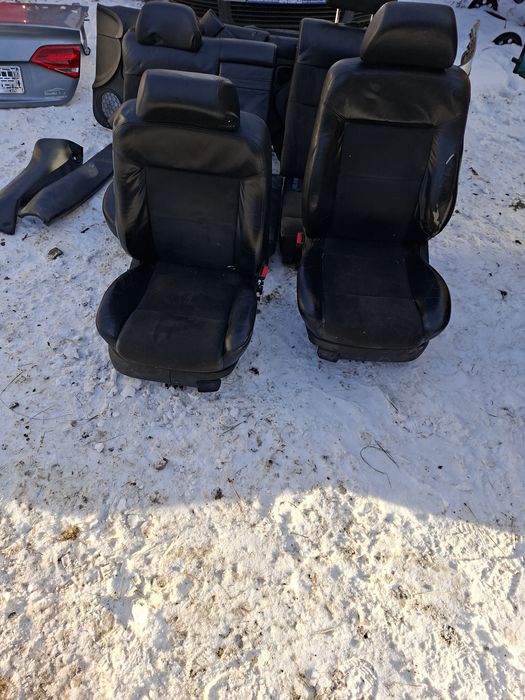 Volkswagen Passat b5 fl kombi komplet foteli pół skóra alcantara grzan