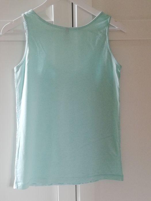 Top bluzka Bonprix Rainbow boho hippie przód a'la koronka kolor miętow