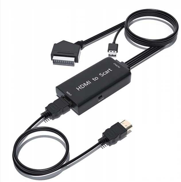 TLsiwio Przejściówka konwerter HDMI na Scart 1080P kabel HDMI