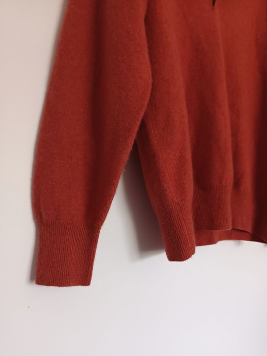 Sweter męski kaszmirowy, S/48 kolor pomidorowy, ceglasty