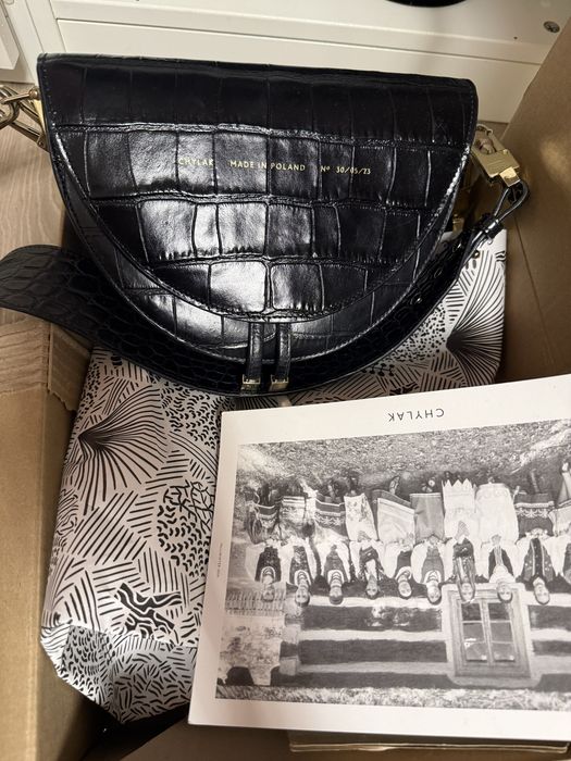 Torebka Chylak półksiężyc blyszczacy krokodyl