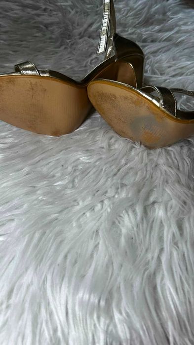 Sandały na szpilce 38 | błyszczące szpilki high heels wesele sylwester