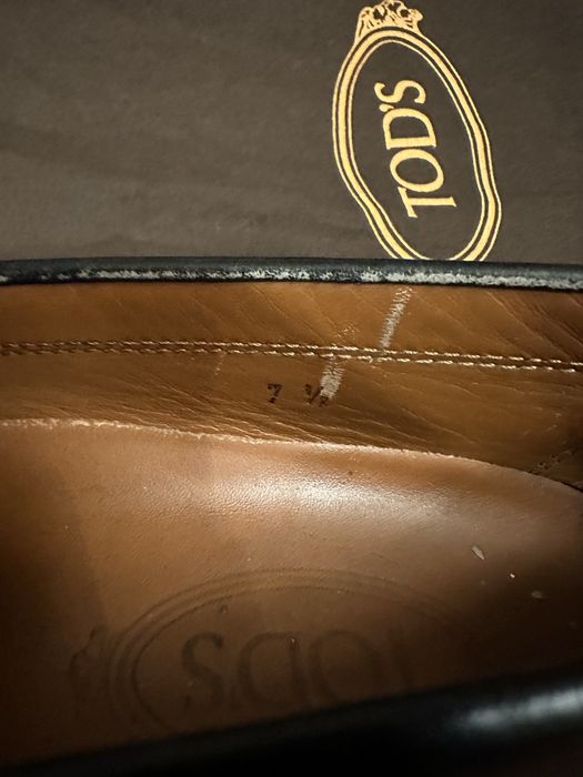 Tod’s black leather loafers masculinos 7,5”&
