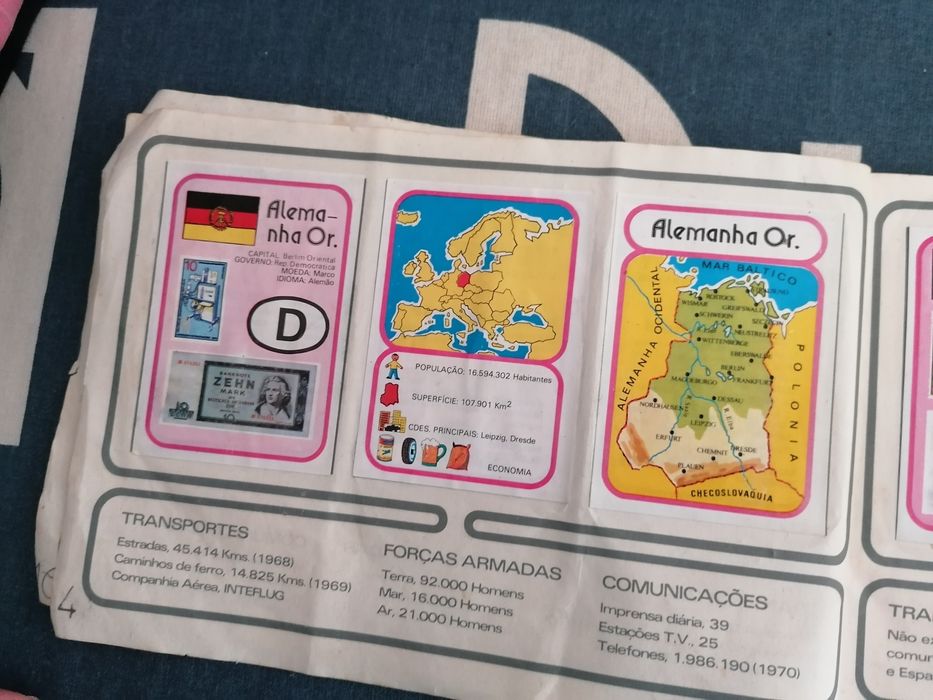 Caderneta Países Europa - com 50 anos