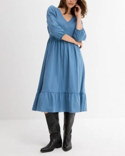 B.P.C sukienka midi dżersejowa niebieska r.36/38