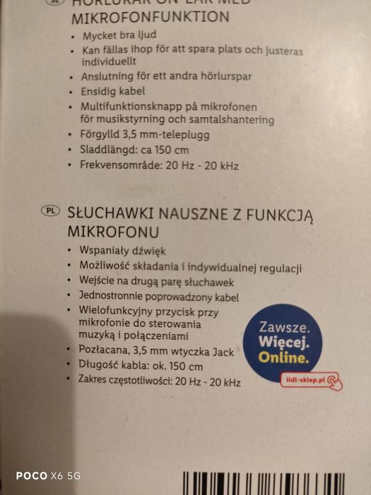 Silvercrest słuchawki nauszne z mikrofonem niebieskie nowe