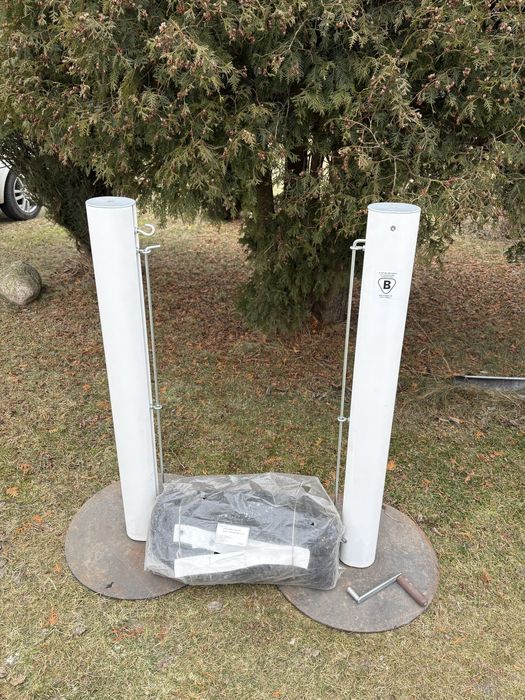 Słupki do tenisa Aluminiowe z podstawą plus siatka