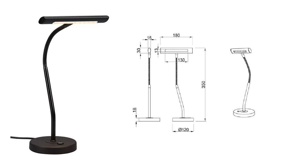 Trio candeeiro led de mesa de metal (306)