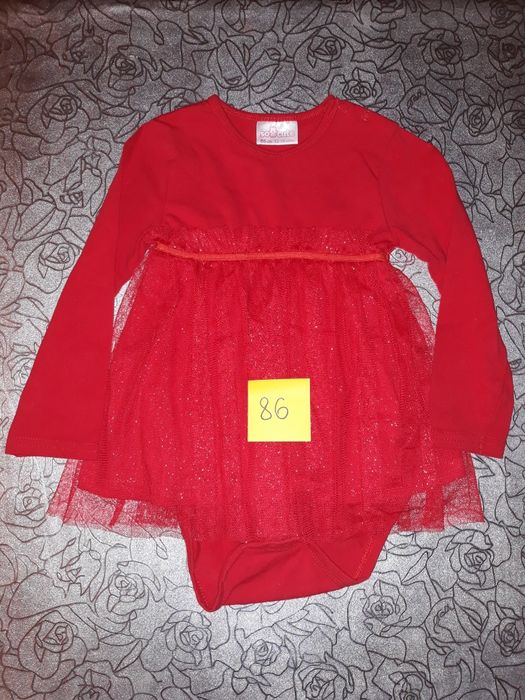 Sukienka dziecięca, świąteczna, czerwona, rozm. 86