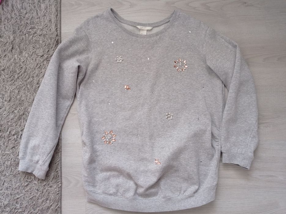 H&M Mama bluza ciążowa perełki dżety 38 M