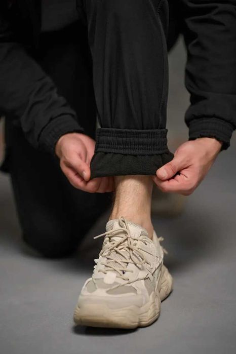 Штани чоловічі зимові теплі з флісом чорні софтшел