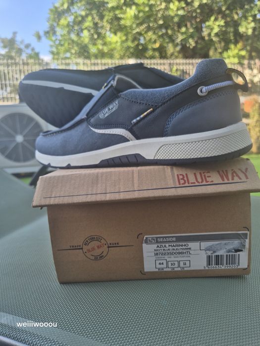 Mocassins  Blue Way T44 Novos com caixa - Estilo tecido  ganga Denim