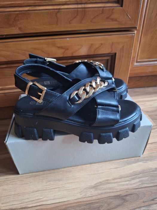 Sandały ciężkie buty platformy traktorowa podeszwa łańcuch
