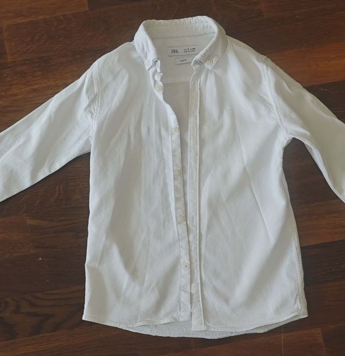 Biała koszula chłopięca ZARA slim fit 128cm