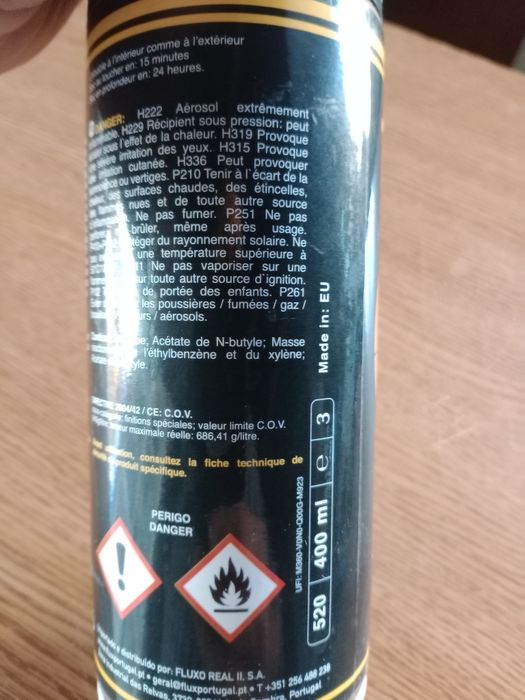 Tinta spray preto de alta temperatura