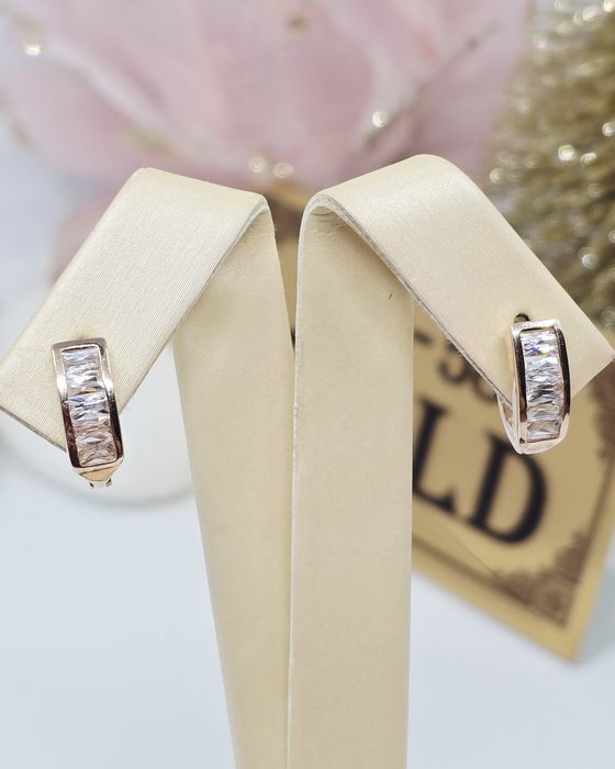 Złote kolczyki próba 585 14k Używane angielskie zapięcie