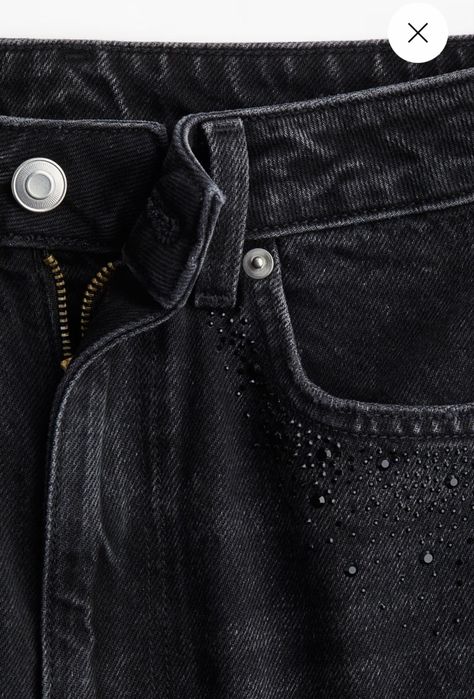 Нові темно-сірі джинси wide leg H&M з камінчиками