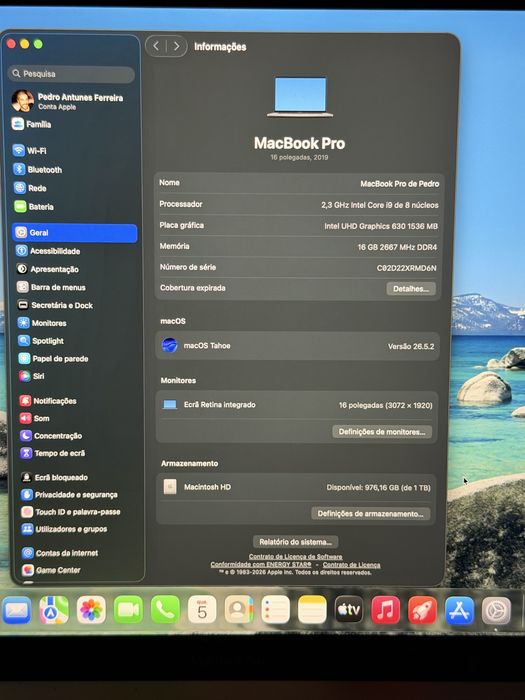 Apple Macbook Pro 16” - 2019 - Intel i9 8Core 2.3Ghz- 16Gb RAM - 1Tb SSD -