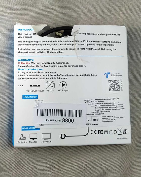 Konwerter RCA na HDMI  1080P
