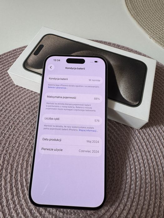 Iphone 15 pro super stan 128GB 88% baterii