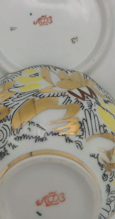 Porcelana Rosja  Łomonosow DUO herbata Imperialna Fabryka Porcelany