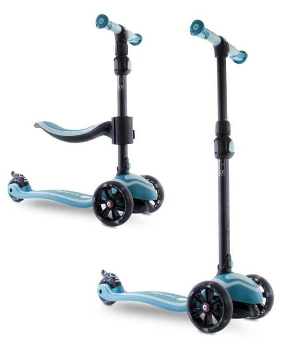 Hulajnoga FLASH z siodełkiem, trójkołowa koła skrętne do 30kg preznt