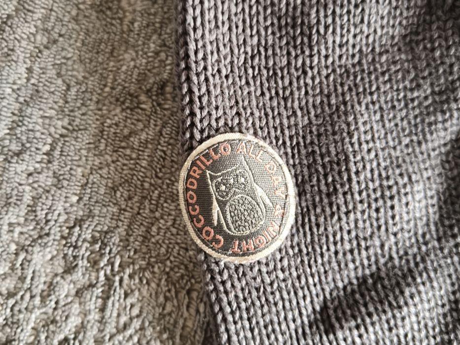 Zapinanany na guziki ciemnoszary sweter Coccodrillo r. 74