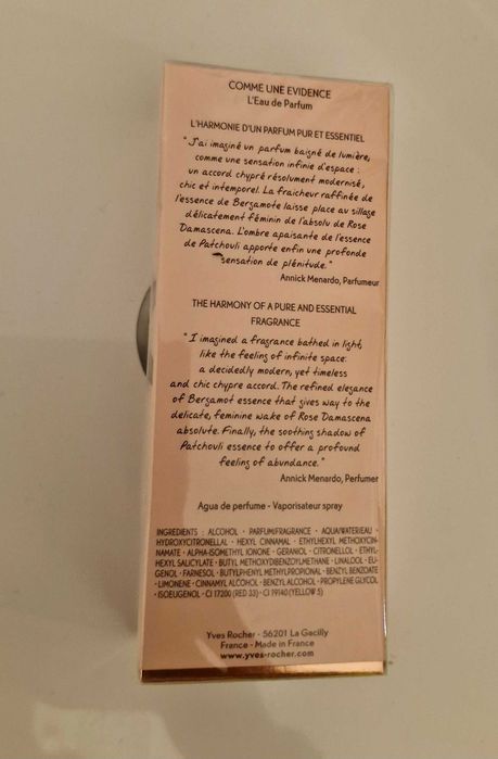 Folia Nowe Comme une EVIDENCE comme woda perfumowana rocher evidence